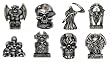 Bare Bones - Bone Chiller Vending Machine Toys - Set of 8