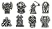Bare Bones - Bone Chiller Vending Machine Toys - Set of 8