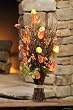 Chinese Lantern Berry Floral Arrangement with Twig Bundle and Metal Stand