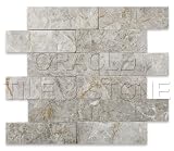 Silverado Gray Marble 2 X 6 Split-Faced Brick Mosaic Tile - Box of 20 sq. ft.