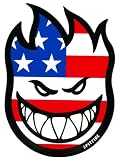 Spitfire Wheels Flaghead Fireball Skateboard Sticker - USA / US Flag skate board flame fire skate skateboarding sk8 stars and stripes