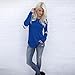 GBSELL Fashion Women Love Heart Printed Long Sleeved Round Neck T-Shirt (XL, Blue)