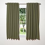 Best Home Fashion Thermal Insulated Blackout Curtains - Back Tab/ Rod Pocket - Olive - 52"W x 63"L - (Set of 2 Panels)