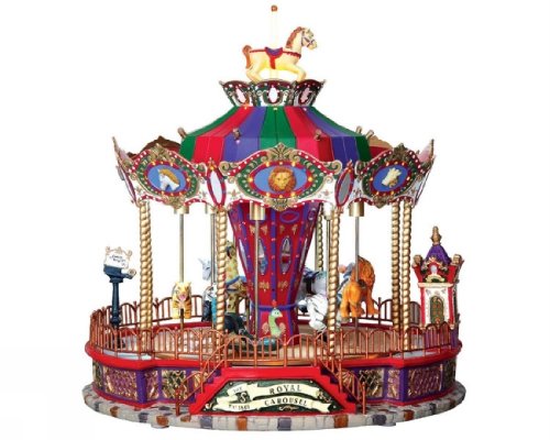 Coventry Cove Royal Carousel Animated Lighted Musical Chirstmas Table Accent