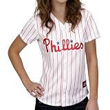 MLB Women's Philadelphia Phillies Replica Jersey,White/Scarlet,Small