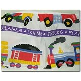 Olive Kids Trains Planes and Trucks Twin Bedskirt