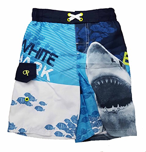 Ocean Pacific Boys White Shark Swim Shorts