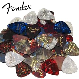 Fender Premium Celluloid Guitar Picks - 48 Assorted Variety Pack, 351 Shape - Includes: 24 Medium Gauge, 12 Light Gauge, &amp; 12 Heavy Gauge Guitar Picks: Musical Instruments