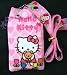 Hello Kitty Lanyard with Bonus iPod/Cell Phone Sock (Pink heart & Flowers)