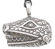 Aztec Indian Style Reptile Design Pewter Necklace