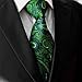 Shlax&Wing Long Size Mens Necktie Paisley Dark Green Silk Tie Wedding New Design ¡­