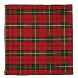 Durable Hand Woven 100% Cotton Red and Green Plaid Tablecloth 60x60 Inches