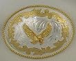 German Silver Eagle  Western Belt Buckle  4-1/4" x 3 "