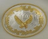 German Silver Eagle  Western Belt Buckle  4-1/4 x 3 