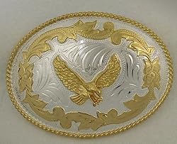 German Silver Eagle  Western Belt Buckle  4-1/4" x 3 "