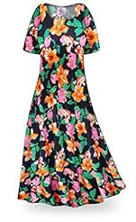 Plus Size Petite A-line Polyester/Spandex Stretchy Short Sleeves Maxi Dress 