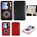 PCMICROSTORE Brand Apple iPod Classic 80gb 160gb and iPod Video 80gb Leather Wrap Snap-On Crystal Case Cover with LCD Screen Shield - 3 Color Choices