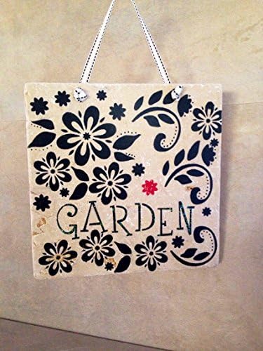 Hanging wall sign, tile wall art, kitchen wall sign, painted saying plaque, outdoor garden tile sign, handmade wall decor, garden art sign