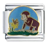 Curious George Watches Nature Animal Disney Monkey Licensed Italian Charms Bracelet Link