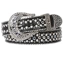 Snap on Western Cowgirl Rhinestone Leather Belt