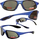 SAFETY GLASSES COBRA UV400 SUNGLASSES ANSI Z87.1 EYE PROTECTION BLUE FRAME