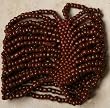 Cuff Bracelet - Brown - Beaded Stretch Style, Indonesian