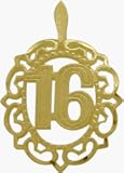 10K Yellow Gold Fancy #16 Circle Pendant