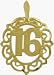 10K Yellow Gold Fancy #16 Circle Pendant