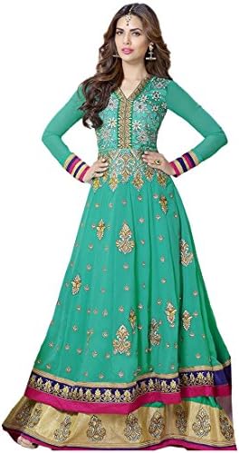 Rozdeal Women Georgette Salwar Suit Dress Material (Rdhp101-603 _Green _Free Size)