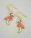 Festive flamingo in a santa hat french wire earrings Festive flamingo in a santa hat french wire earrings