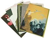 3 pack of 6 Assorted Erte 1920s 1930s Art Deco Fancy Greeting Cards (Blank inside) (Set #2)