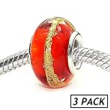 Coastal Collection Silver Glass Beads (3 Pack) - Because I Said So (Pandora and Chamilia Compatible)