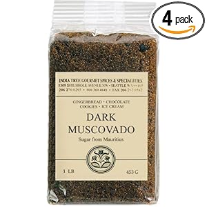 India Tree Dark Muscovado Sugar, 1 Pound (Pack of 4) India Tree Dark Muscovado Sugar, 1 Pound (Pack of 4)