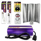 Apollo Horticulture GLK400GW19 400 Watt Grow Light Digital Dimmable HPS MH System for Plants Gull Wing Hood Set