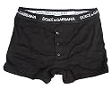 DOLCE & GABBANA "Everyday" Herren Logo Regular Boxer Shorts mit Eingriff Ribbed-Cotton (Schwarz)