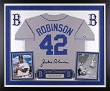 Jackie Robinson Brooklyn Dodgers Deluxe Framed Majestic Cooperstown Jersey