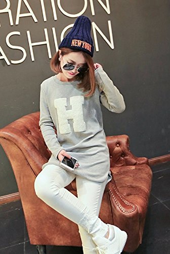 formanism カジュアル 文字 H 星 Tシャツ 長袖 レディース トップス