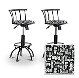 2 24"-29" Beatles Music Black & White Seat Black Adjustable Specialty / Cus ....