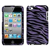 Titanium Purple Zebra Print Protector Case Cover for Apple iTouch 4 (iPod Touch 4th Generation)