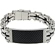 Stainless Steel Bracelet with carbon fiber - Length: 8.5"/Width: 13mm