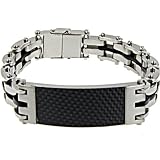 Stainless Steel Bracelet with carbon fiber - Length: 8.5"/Width: 13mm