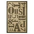 Typography Area Rug Collection - Tan/ Green