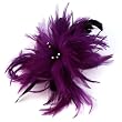 Big Large Feather Fascinator Hair Clip Pin Brooch for Clothing Hats Scarf Purple