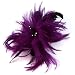 Big Large Feather Fascinator Hair Clip Pin Brooch for Clothing Hats Scarf Purple