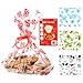 Cellophane Christmas Cookie Tray Bags 3 Count 15.5 in. x 19 in. with Ribbons and Tags Varied Designs