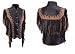 Ladies Solid Leather Vest with Fringes in Western Style