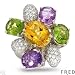 Fred! Made in France Stunning Ring with 7.80ctw Super Clean G-H/VS Diamonds, Amethysts, Citrine and Peridots Made of 18K Gold
