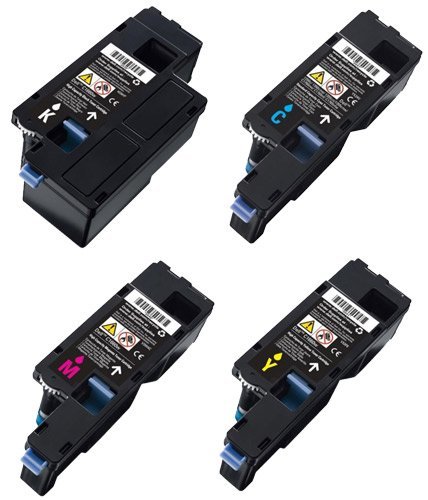 Toner Tap Compatible for DELL C1660 C1660W C1660cnw (B: 1,250, CMY : 1,000 pgs) FULL SET by Toner Tap