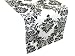 20 Black White Flocked Taffeta Damask Table Top Runners