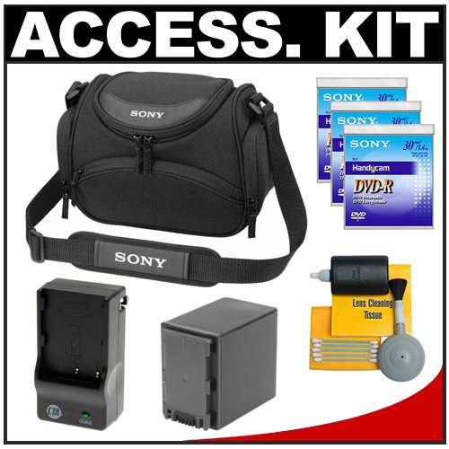 Sony LCS-CSH HandyCam Camcorder Case + 3 DVDs + Accessory Kit for